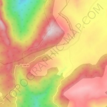 Carte topographique Ahfir, altitude, relief
