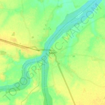 Carte topographique Rajim, altitude, relief