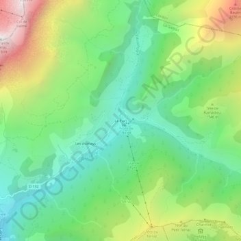 Carte topographique Le Plan, altitude, relief