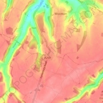 Carte topographique Selsted, altitude, relief