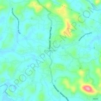 Carte topographique Kavanoor, altitude, relief