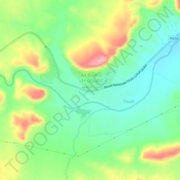 Carte topographique Imider, altitude, relief