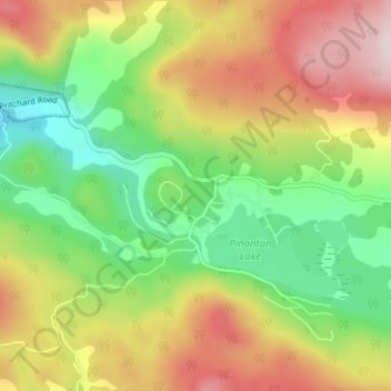 Carte topographique Pinantan Lake, altitude, relief