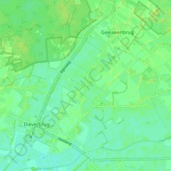 Carte topographique Leggeloo, altitude, relief