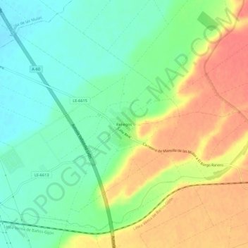 Carte topographique Reliegos, altitude, relief