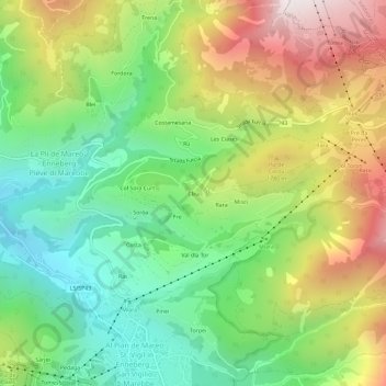 Carte topographique Clea, altitude, relief