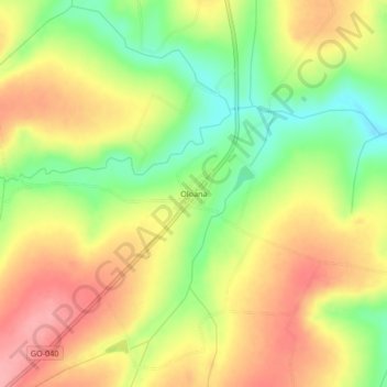 Carte topographique Oloana, altitude, relief