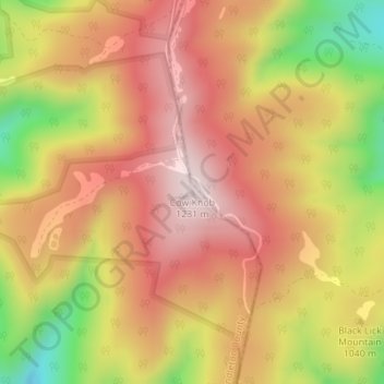 Carte topographique Cow Knob, altitude, relief