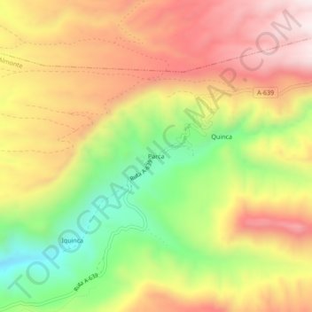 Carte topographique Parca, altitude, relief