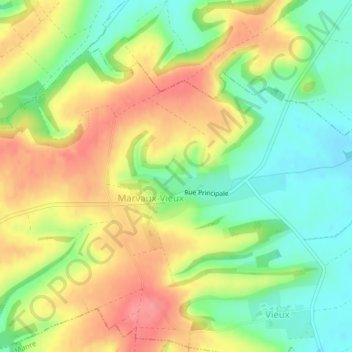 Carte topographique Bouillon, altitude, relief
