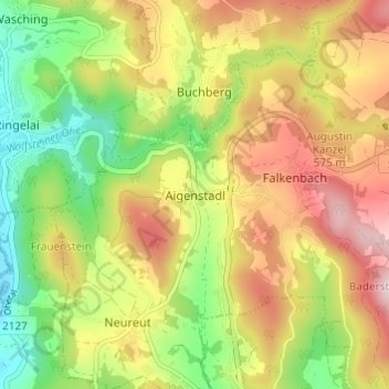 Carte topographique Aigenstadl, altitude, relief