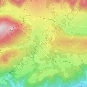 Carte topographique Vorberg, altitude, relief