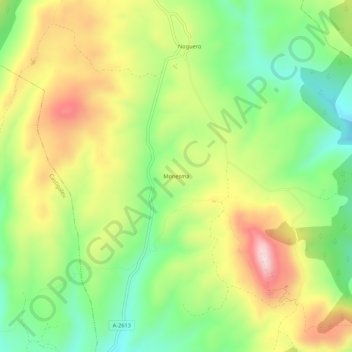 Carte topographique Monesma, altitude, relief