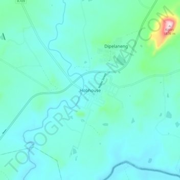 Carte topographique Hobhouse, altitude, relief