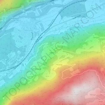 Carte topographique Höpperg, altitude, relief