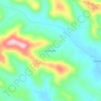 Carte topographique Dona Josefa, altitude, relief