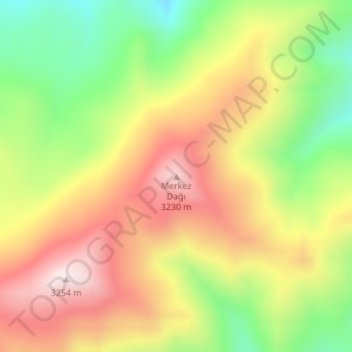 Carte topographique Merkez Dağı, altitude, relief