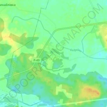 Carte topographique Zatyshok, altitude, relief
