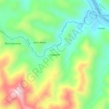 Carte topographique Cerqueiro, altitude, relief