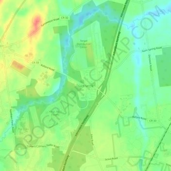 Carte topographique Gurn Spring, altitude, relief
