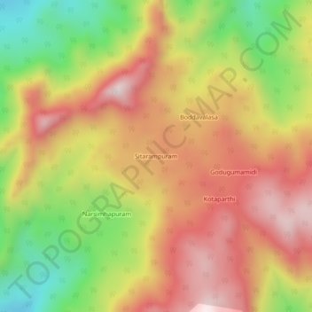 Carte topographique Sitarampuram, altitude, relief