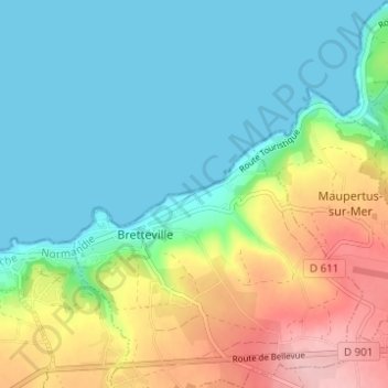 Carte topographique La Vallée, altitude, relief
