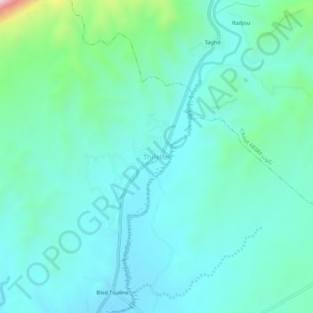 Carte topographique Thifelfel, altitude, relief