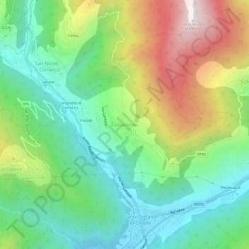 Carte topographique Costalissoio, altitude, relief