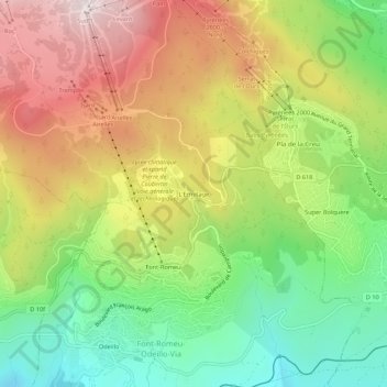 Carte topographique L'Ermitage, altitude, relief
