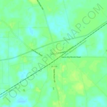 Carte topographique Starks, altitude, relief