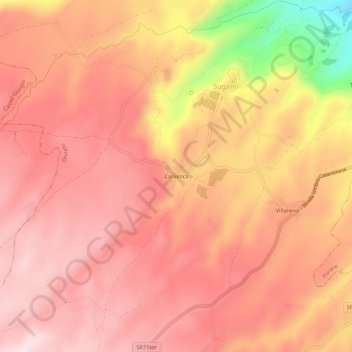 Carte topographique Canonica, altitude, relief
