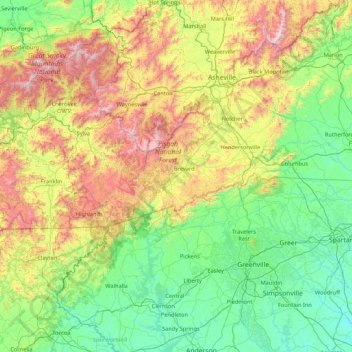 Carte topographique Transylvania, altitude, relief