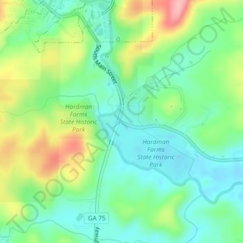 Carte topographique Nacoochee, altitude, relief