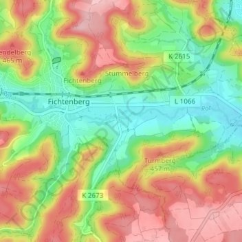 Carte topographique Kronmühle, altitude, relief