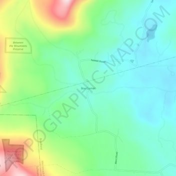 Carte topographique Box Corner, altitude, relief