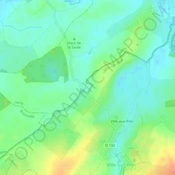 Carte topographique Courtières, altitude, relief
