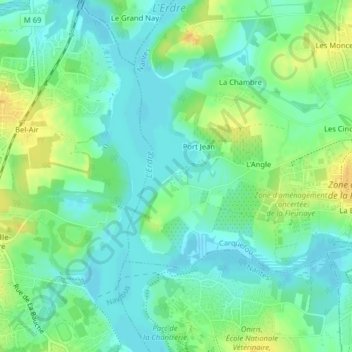 Carte topographique Port Breton, altitude, relief