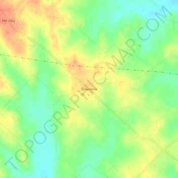 Carte topographique Greenvine, altitude, relief