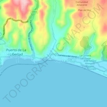 Carte topographique El Jute, altitude, relief