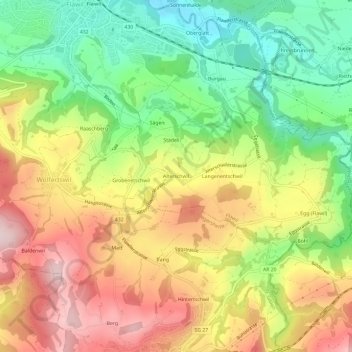 Carte topographique Alterschwil, altitude, relief