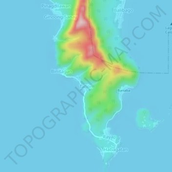 Carte topographique Tabon, altitude, relief