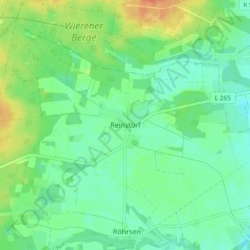 Carte topographique Reinstorf, altitude, relief