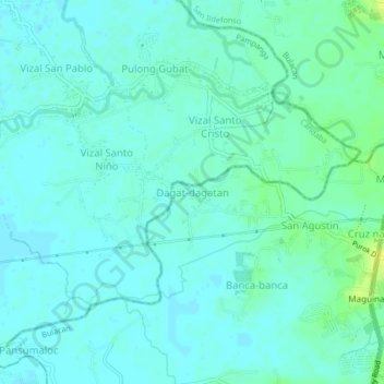 Carte topographique Dagat-dagatan, altitude, relief