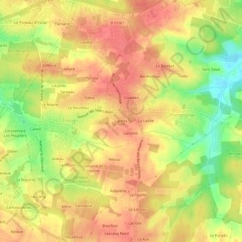 Carte topographique Lacroix, altitude, relief