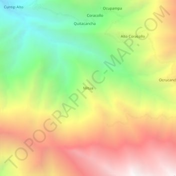 Carte topographique Mitua, altitude, relief
