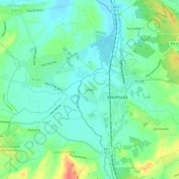 Carte topographique Cardal, altitude, relief