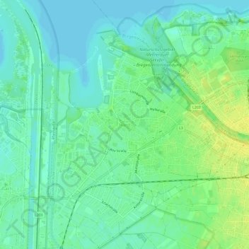 Carte topographique Hard, altitude, relief