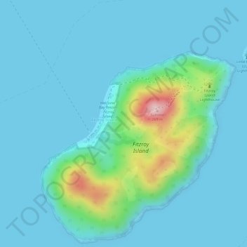 Carte topographique Fitzroy Island, altitude, relief
