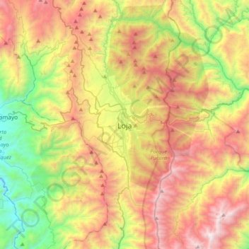 Carte topographique Loja, altitude, relief