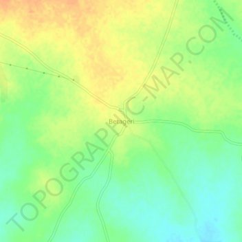 Carte topographique Betageri, altitude, relief